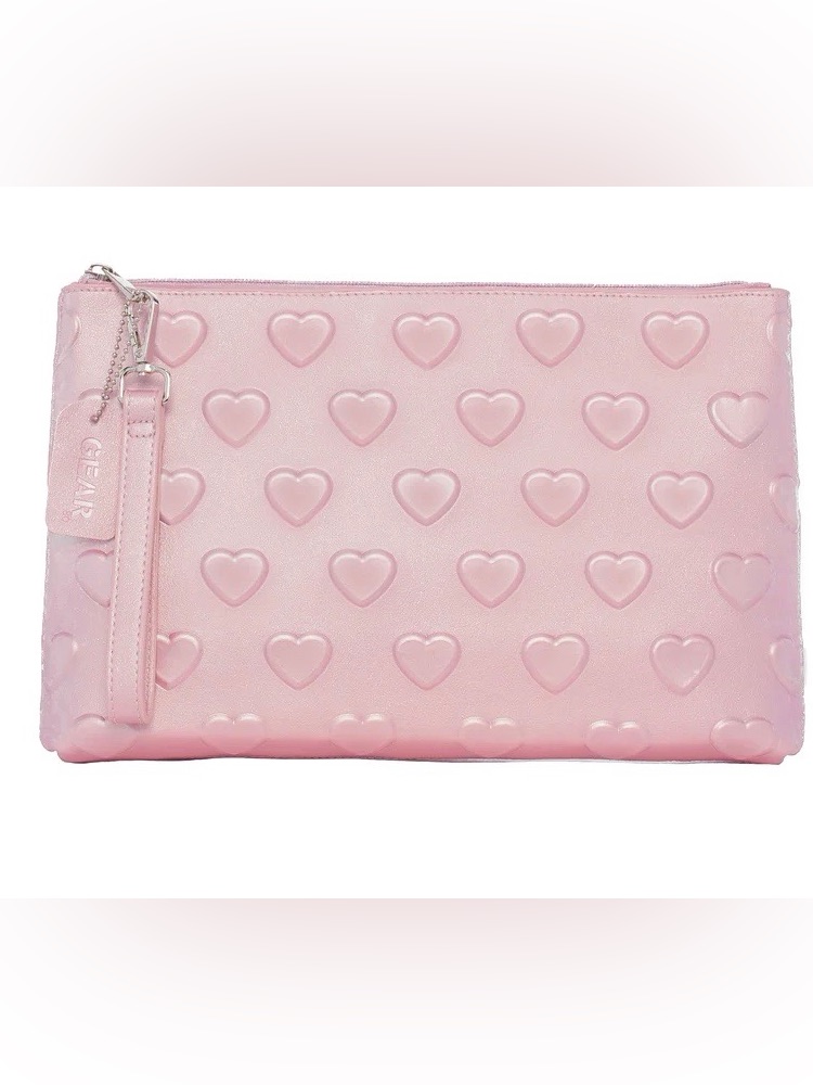 Shop Gear 80 Pink Heart-Embossed Women's Clutch Bag